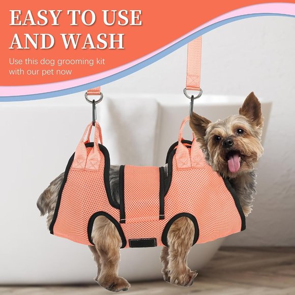 Dog/Cat Grooming Hammock, Pet Grooming Hammock with Security Strap - Picture 4 of 8